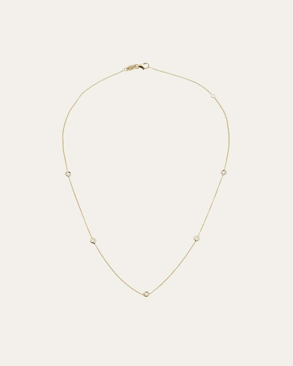 18k Gold Diamond Station Necklace